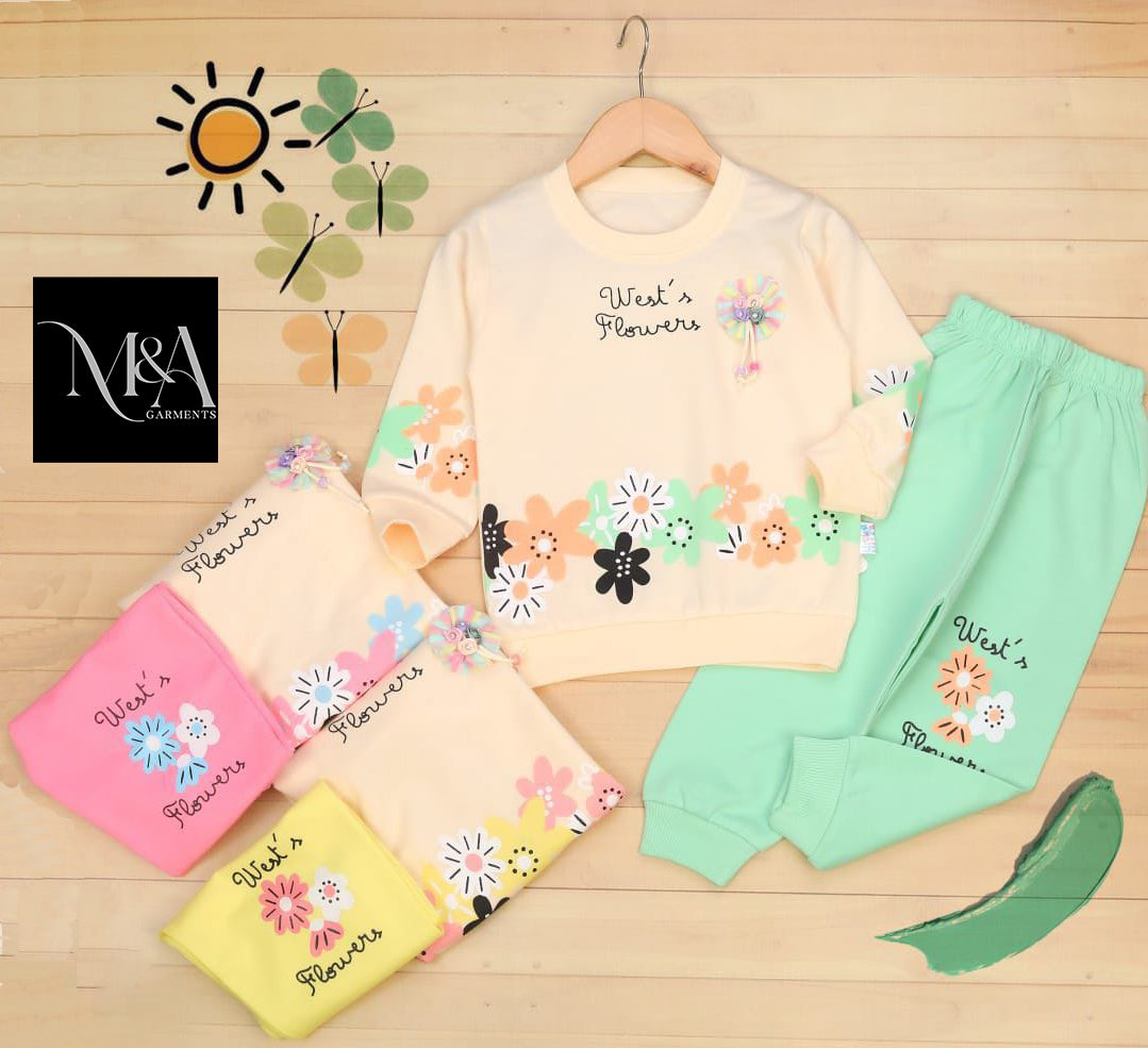 Girls Wear Floral Sweatshirt